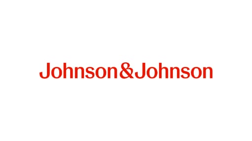 The Johnson & Johnson logo in red text on a white background.